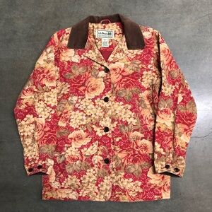 L.L. Bean Floral Jacket - Red and Brown - vintage